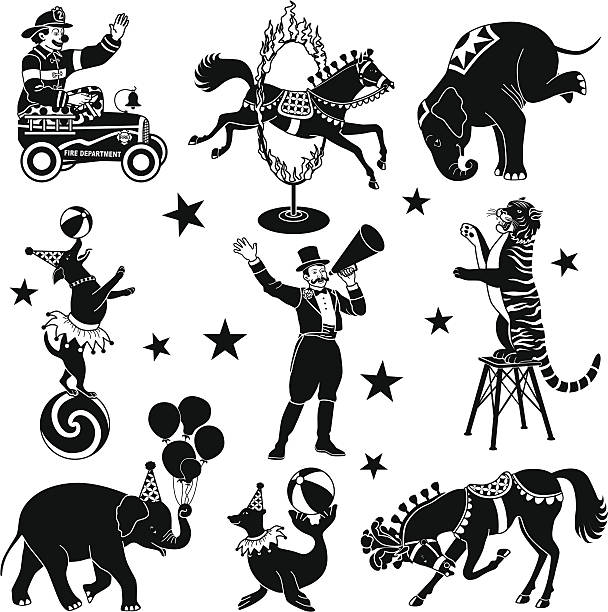 cyrk znaków - circus animal stock illustrations