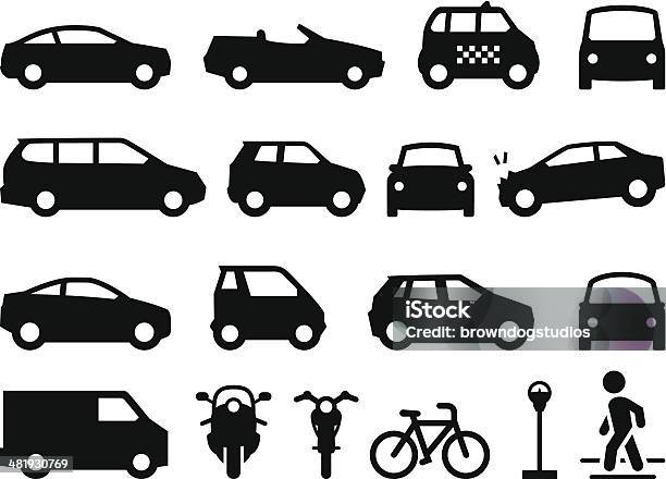 Transportation Icons Black Series Stock Illustration - Download Image Now - Car, Icon Symbol, Land Vehicle