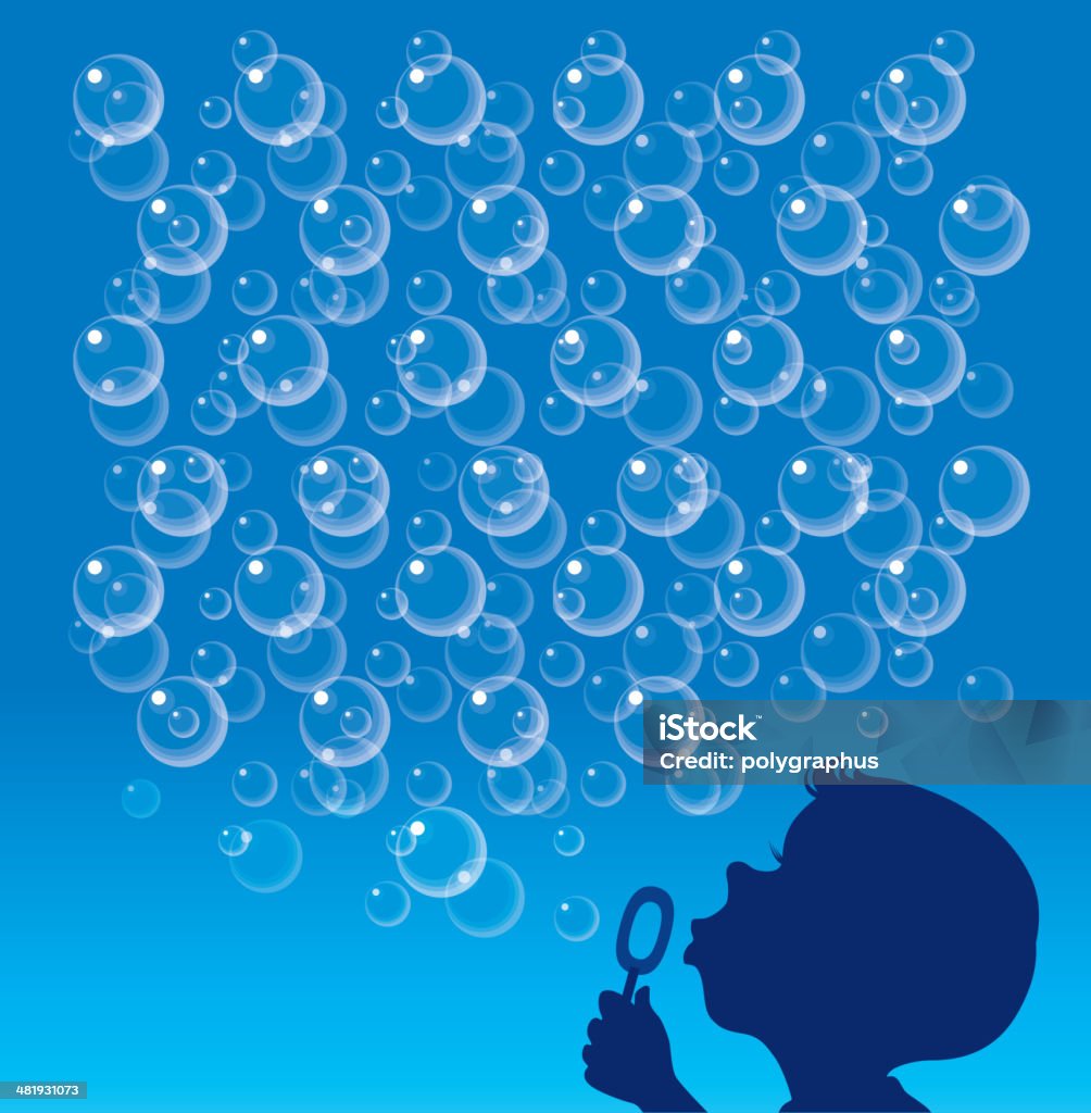 Bubbles. Multi-level stereogram Boy blows bubbles. Bubbles form multi-level autostereogram. Bubble Wand stock vector