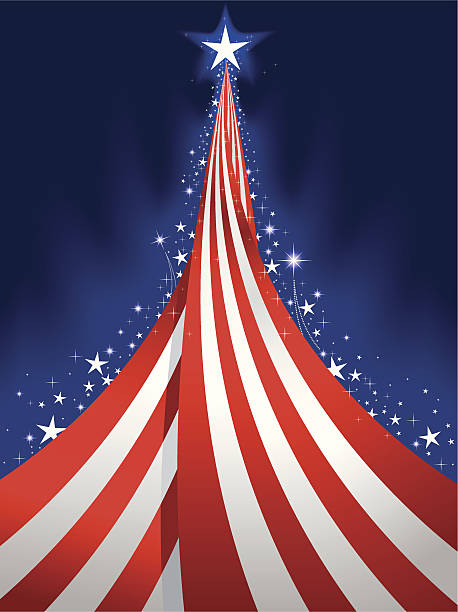 アメリカ国旗の星&ストライプのグラフィック - american flag star shape striped fourth of july点のイラスト素材／クリップアート素材／マンガ素材／アイコン素材