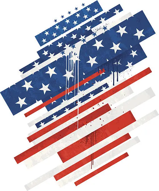 Vector illustration of USA abstract flag