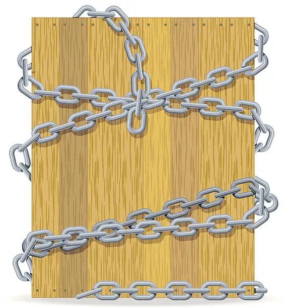 Vector illustration of Chained box