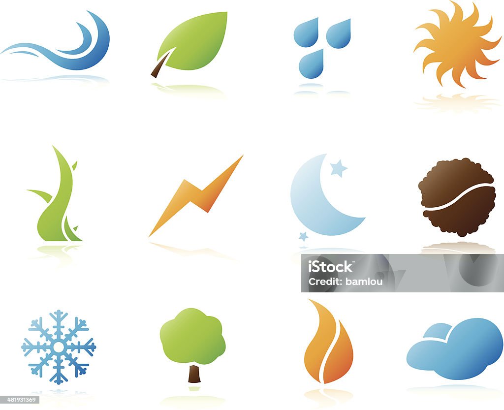 Elementy ikony Natura - Grafika wektorowa royalty-free (Burza)