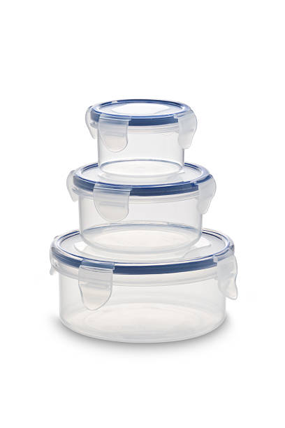 istock Plastic round airtight containers for food isolated on white background 481931432