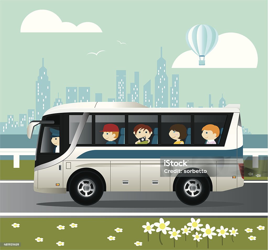 Visite de la ville - clipart vectoriel de Bus libre de droits