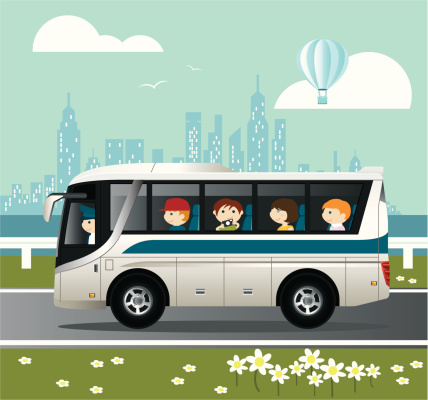 A city bus tour. Zip contains AI, hi-res Jpeg and PDF formats.