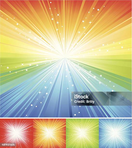 Stella Burst Multicolore - Immagini vettoriali stock e altre immagini di Fuochi d'artificio - Fuochi d'artificio, Sfondi, Esplodere