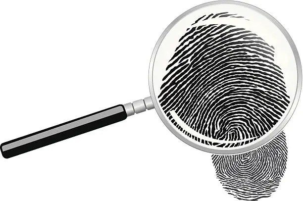 Vector illustration of Magnified Fingerprint