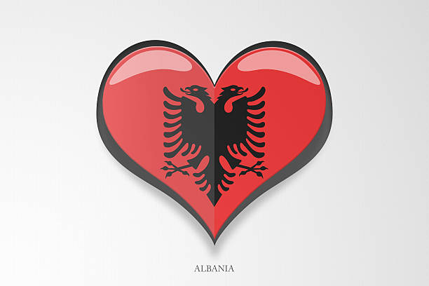 Soft bent, cut out and folded flag heart. Professional digitally created image. Paper texture added.  