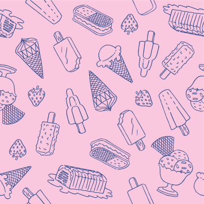 Vector illustration of seamless pattern about the world of Ice Cream. You can change the color of the background or the elements as you wish.