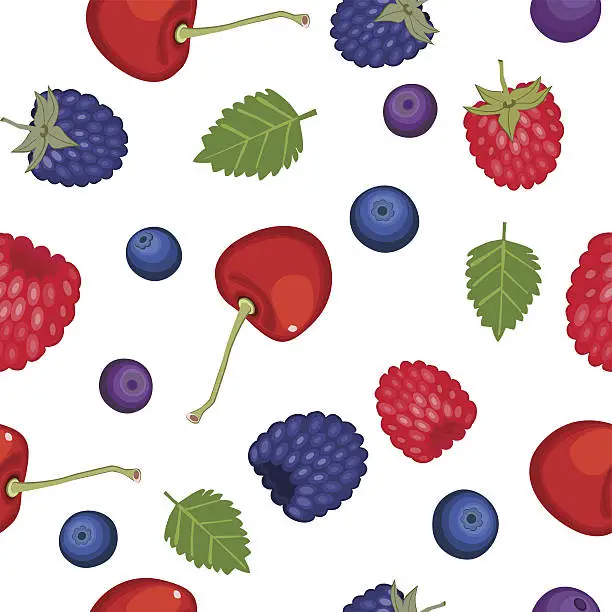 Vector illustration of Berry Seamless Background