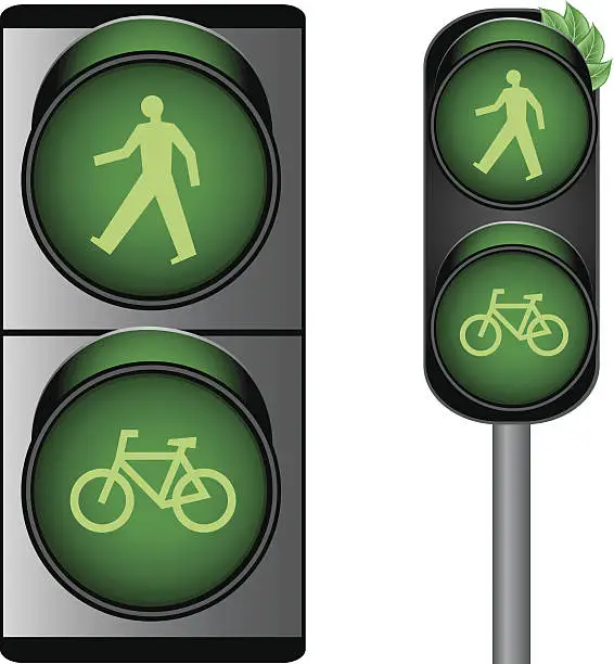 Vector illustration of Green Traffic Lights