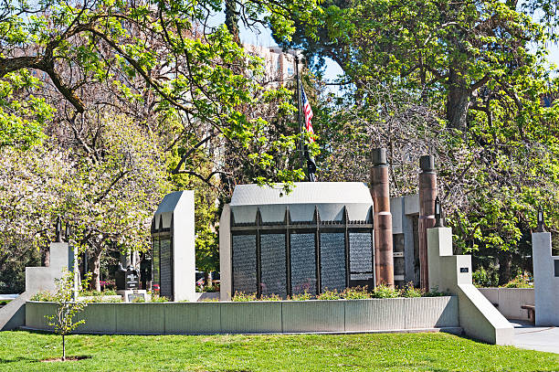 Sacramento, California, USA - March 24, 2014: This Memorial is the State of California Vietnam Memorial which is located on the east side the the Capital State Park, it contains the names of Vietnam veterans from the Vietnam Conflict that either lost their live or are missing in action or prisoners of war. It is a very special memorial and on this beautiful March day it looked very somber.