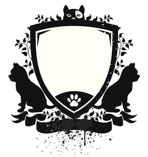 hund shield - paw print paw shield vector stock-grafiken, -clipart, -cartoons und -symbole