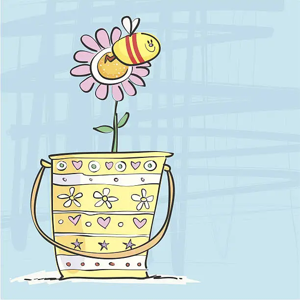 Vector illustration of Bucket Bee