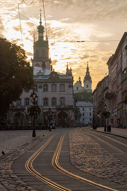 istock Lviv, the historic district, wonderful sunrise 481934686
