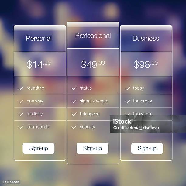 Price Range Interface Modern User Interface Screen Price List Template For Mobile Smart Stock ...