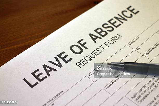 Leave Of Absence Request Form Stock Photo - Download Image Now - Leaving, Absence, Paid