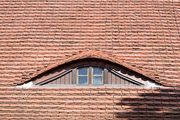 Skylight frontal A window integrated into the roof dachpfannen stock pictures, royalty-free photos & images