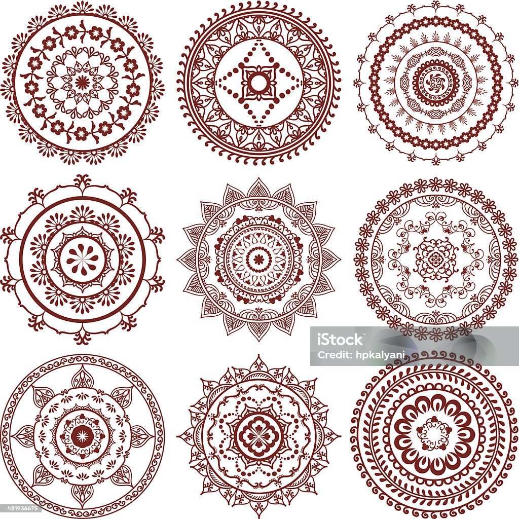 henna Mehndi () Mandalas - Lizenzfrei Mandala Vektorgrafik