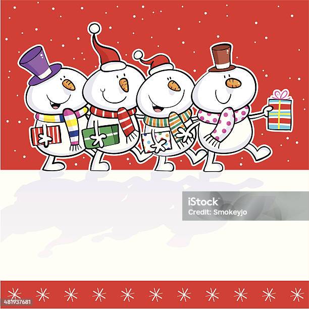 눈사람 워크 공휴일에 대한 스톡 벡터 아트 및 기타 이미지 - 공휴일, 국경일, 눈사람