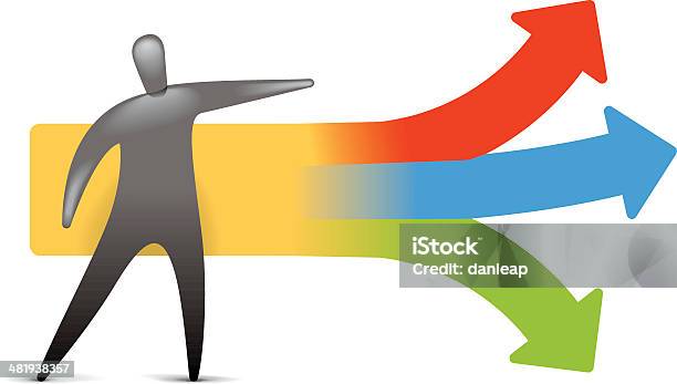 Direction Choice Stock Illustration - Download Image Now - Arrow Symbol, Three Objects, Direction