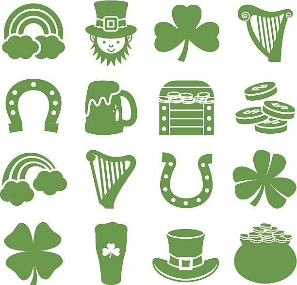 Saint Patricks Day - Icons Set Set of icons for Saint Patricks Day leprechaun hat stock illustrations