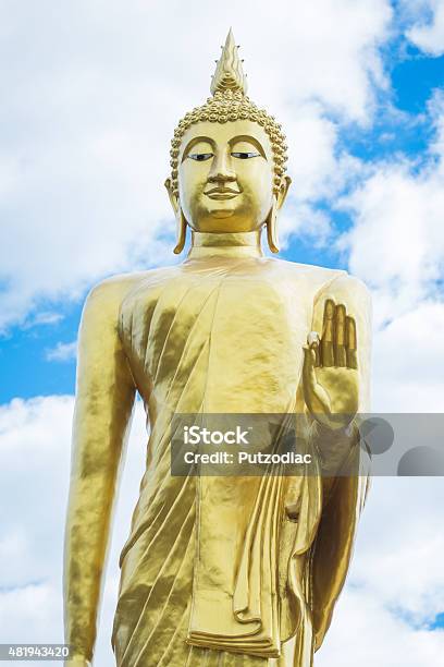 Huge Golden Of Buddha Statue Stock Photo - Download Image Now - 2015, Abbey - Monastery, Asia