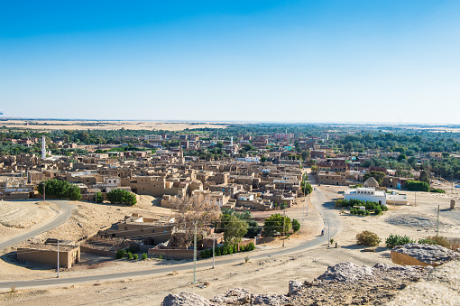 Panoramic view of Al Qasr, old village in Dakhla Desert, Egypt