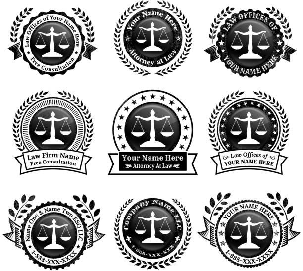 illustrations, cliparts, dessins animés et icônes de loi procureur noir & badge blanc vector icon set - floral pattern dirty pattern grunge