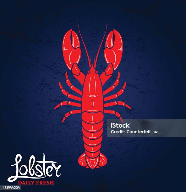 Daily Fresh Lobster Poster Design Stock Illustration - Download Image Now - 2015, Animal, Badge