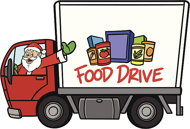 Christmas Food Drive Christmas Food Drive - Text and Food on side of truck are separately grouped objects and can be quickly repositioned or removed for your project. holiday food drive stock illustrations