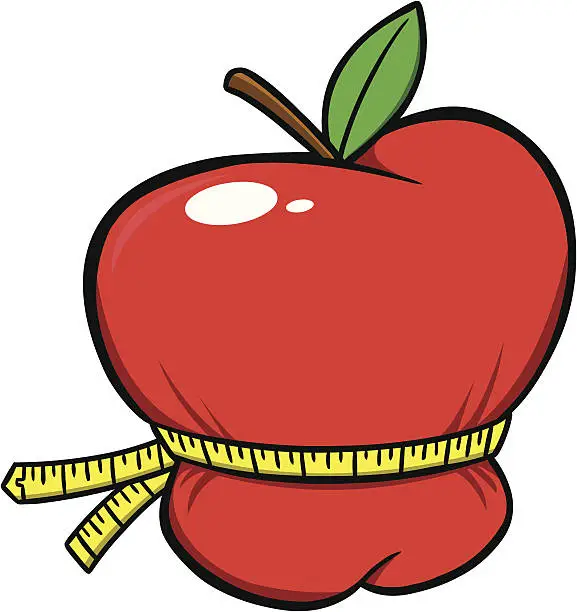 Vector illustration of Weight Loss Apple