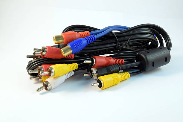 istock Close-up Audio Video Cable in White Background 481945518