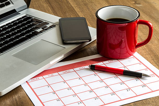 istock Organizing monthly activities in the calendar 481945528