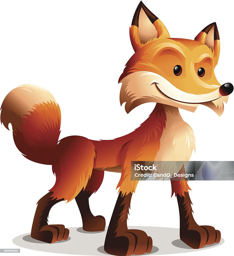 Red Fox: Sourire narquois - clipart vectoriel de Renard libre de droits