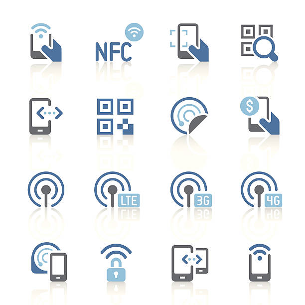 Mobile communication icons | azur series vector art illustration