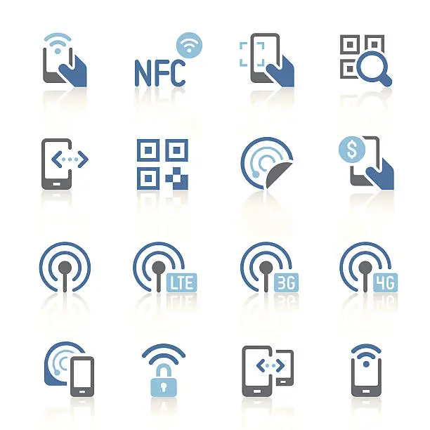 Vector illustration of Mobile communication icons | azur series