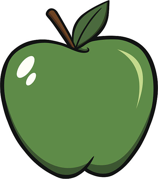 ilustrações de stock, clip art, desenhos animados e ícones de green maçã - apple granny smith apple green vector