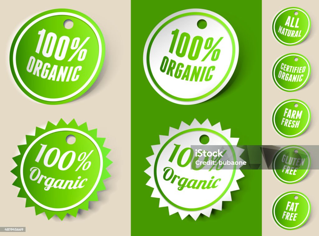 100% organicznej wstążka znaczników - Grafika wektorowa royalty-free (Beztłuszczowy)