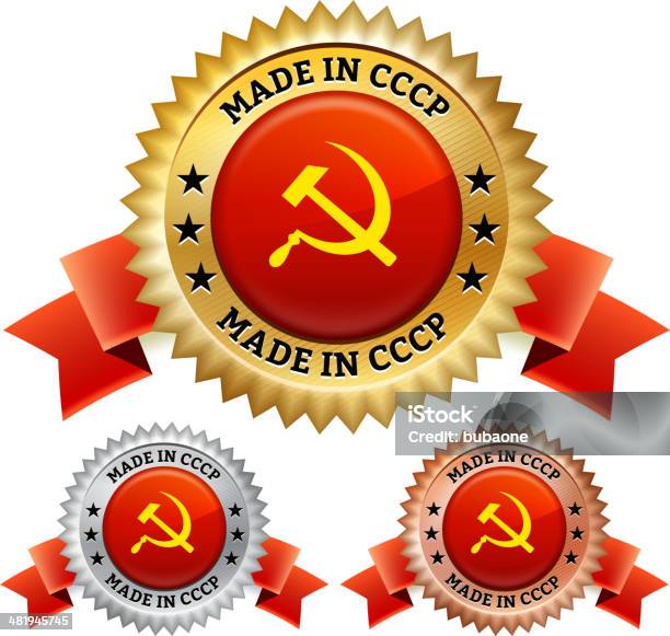 Wykonane W Związek Radziecki Cccp Identyfikatora Wektor Zestaw Ikon - Stockowe grafiki wektorowe i więcej obrazów Flaga ZSRR