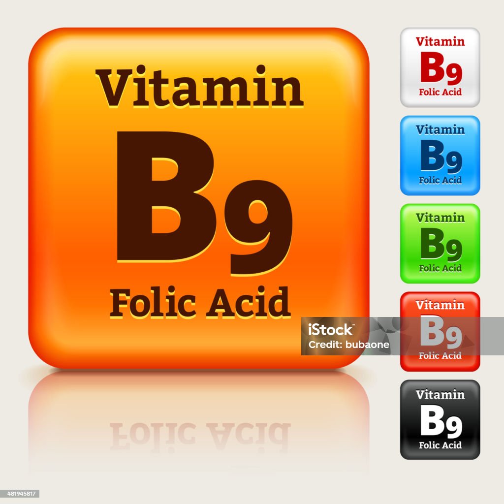 Vitamina Bnine colorido Conjunto de botón - arte vectorial de Asistencia sanitaria y medicina libre de derechos