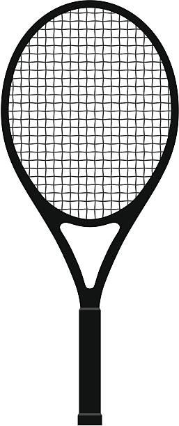 Tennis Racquet Silhouette of a tennis racquet. tennis racquet stock illustrations