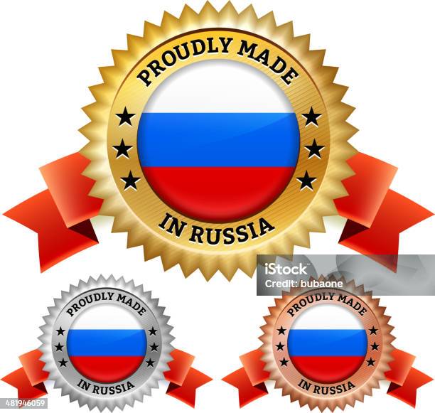 Made In Russia Badge Royalty Free Vector Icon Set Stock Illustration - Download Image Now - Propaganda, Russia, Award