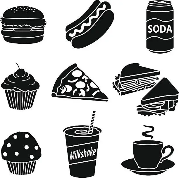 Vector illustration of fast food diet