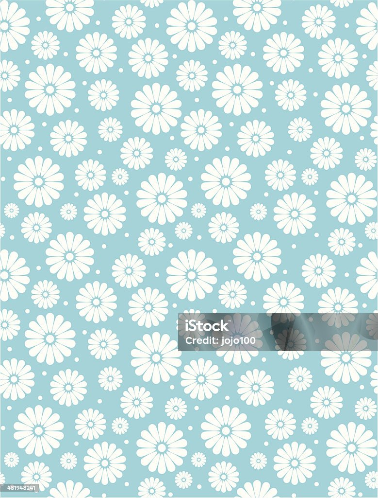 Couture Simple Turquoise Daisy Répétez le motif pois - clipart vectoriel de Fleur - Flore libre de droits