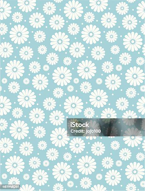 Couture Simple Turquoise Daisy Répétez Le Motif Pois Vecteurs libres de droits et plus d'images vectorielles de Fleur - Flore