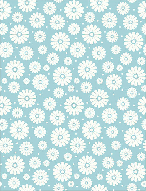 Seamless Simple Turquoise Daisy Polka Repeat Pattern Seamless Simple Daisy Polka Repeat Pattern daisy stock illustrations