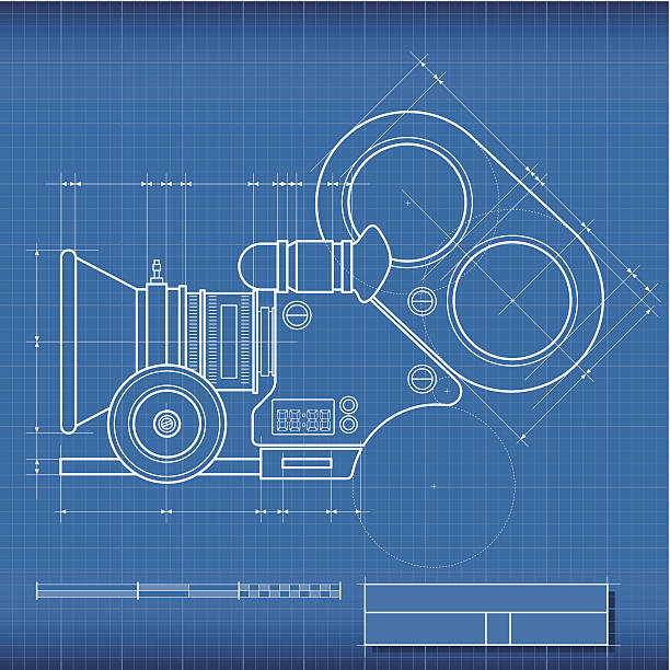 Blueprint Camera Film Blueprint Camera Film, made in Adobe Illustrator (vector). film drawings stock illustrations