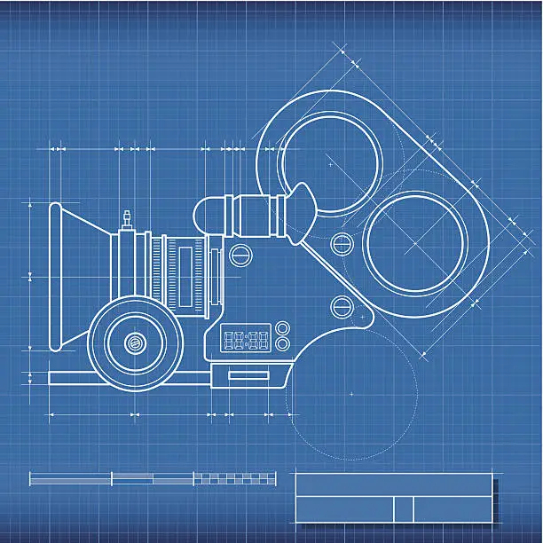 Vector illustration of Blueprint Camera Film